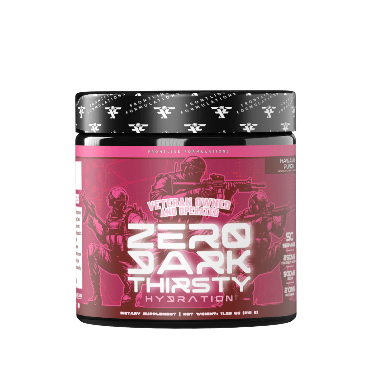 zero dark thirsty hydration supplement in Hawaiian Punch flavor, designed for athletes and hydration support.