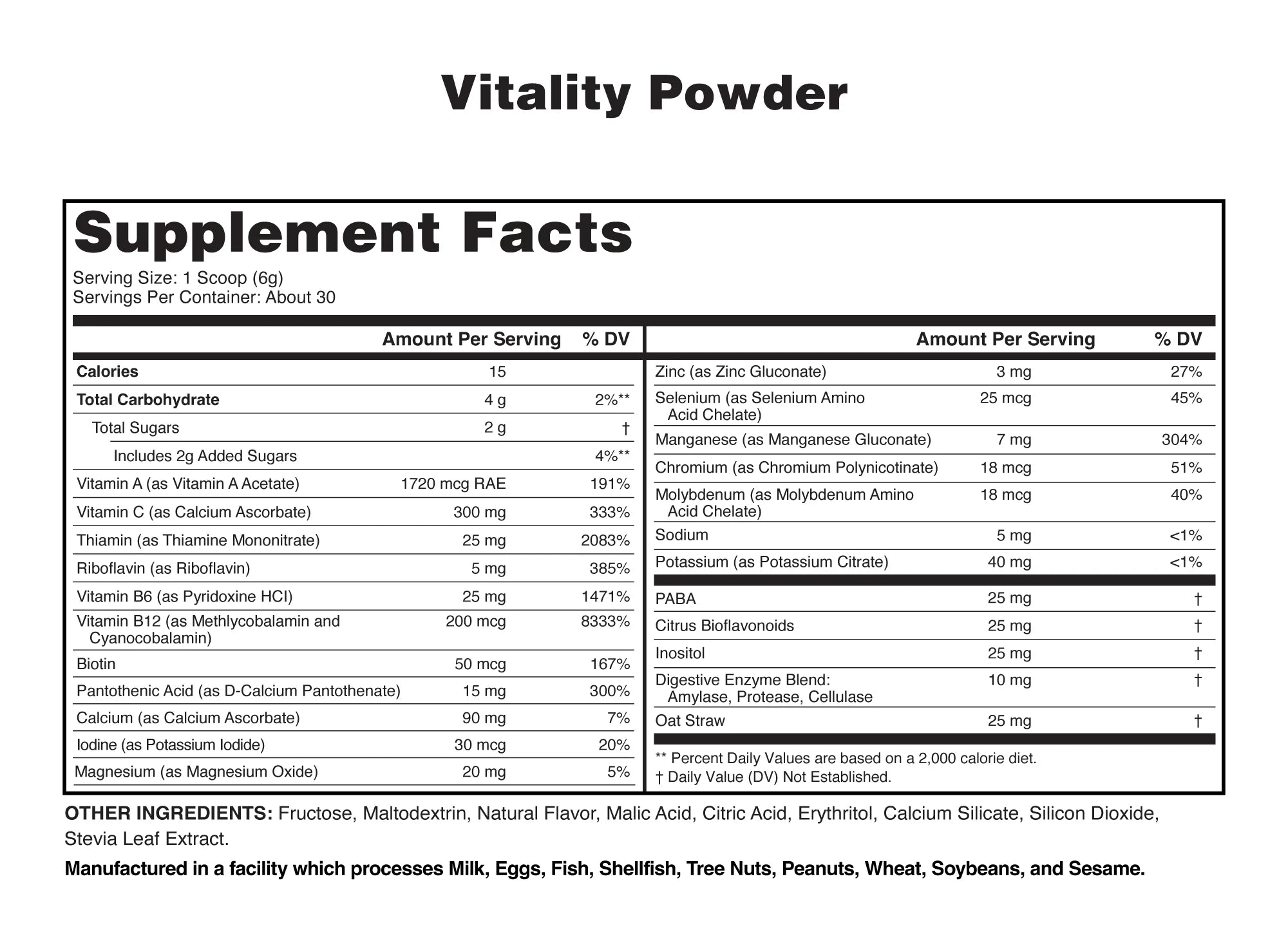 Vitality Vitamin Powder